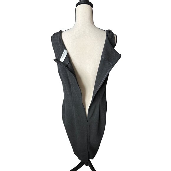 MM Lafleur Lydia Sheath Dress Sleeveless Dark Gray Viscose Blend Large - Picture 6 of 8